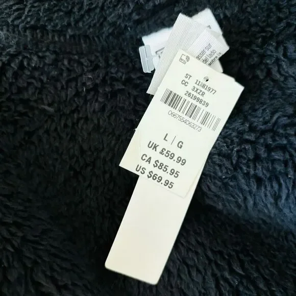 Victoria’s Secret PINK Black Sherpa NWT full zip soft teddy jacket mock neck poc - Picture 7 of 11